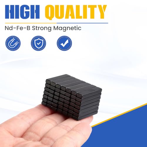 Image of MIKEDE 50 Pack Strong Small Neodymium Bar Magnets, 25x5x3 mm, Black
