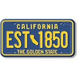 California State License Plate Magnet by Classic Magnets, 1.9' x 3.8', Collectible 3D Rubber Vintage-Style Souvenirs and Gifts Made in The USA