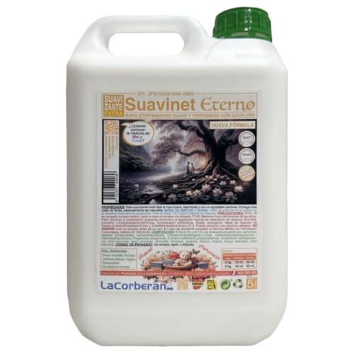 Suavizante Ropa Profesional SuaviNet Eterno 5L – Suavizante Ropa Concentrado – Suavizantes Concentrado Extra Perfumado – Productos Limpieza para Prendas Suave y Aromática (1, 1) (1, 1)
