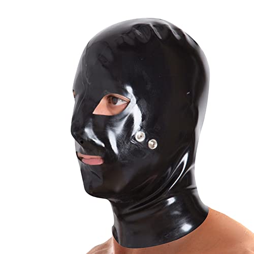 Máscara masculina de látex com sistema de borracha com focinheira removível e máscara de látex com z