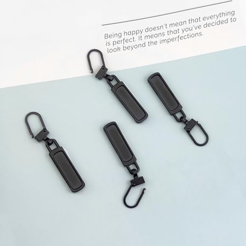 Deshionew 4 peças sobressalentes puxadores de zíper de metal removível para substituição de bagagem,