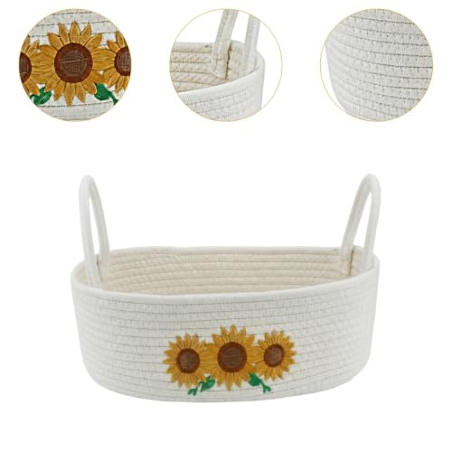 Panier en papier fleuri de mariage ou panier rangement décoratif Blanc