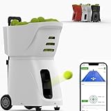 MAHWER Automatic Tennis Ball Server Machine, Tennis Ball Launcher for Tennis Practice, Smart Tennis Trainer(White)