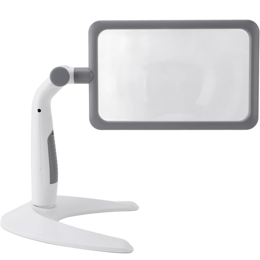 Magnifier Handheld Desktop Multifunctional Cold and Warm Light Magnifying Glass Reading Amplifier(B)
