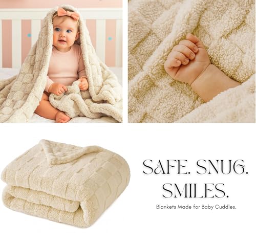 Image of VAS COLLECTIONS Coral Flannel Baby Blanket | Ultra Soft & Fluffy AC Blanket | 300 GSM, 800 g Lightweight All-Season Wrapping Sheet for Newborns (Beige, 130x105 cm, 3-24 Months) (Coral Beige)