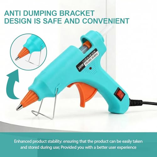 Image of Mini Hot Glue Gun 10pcs Glue Stick Hot Glue Gun Set For Quick Repair Artist DIY Art Home 20w Lake Blue