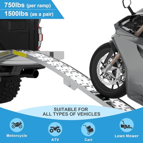 Set de rampas plegables de aluminio 7.5 ft con capacidad 1500 lbs miniatura 5