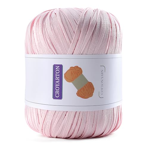 Image of Raffia Yarn for Crochet, Soft Cotton Yarn for Crocheting Summer Beach Bag /Hat, 114 Yards /1.76 Ounce Ribbon Paper Yarn for Beginners DIY Hand Knitting Handbag(Peach Powder)