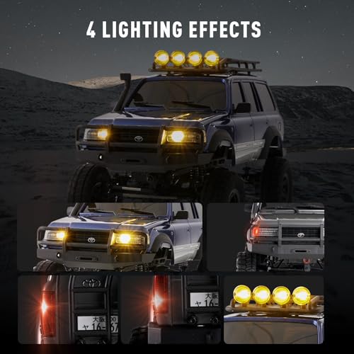 Image of BEEZRC FMS RC Crawler 1 /18 FCX18 Land Cruiser LC80 RTR Toyota Licensed 4WD RC Rock Truck 2.4Ghz 900mAh Hobby Grade RC Car Model Mini Remote Control Car Off Road Vehicle FMS11831RTRYL (Yellow)