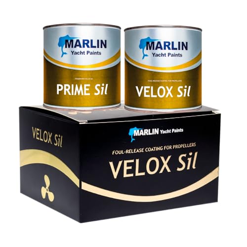 Esente da biocidi Marlin Velox Sil kit antivegetativa siliconica foul release per assi eliche piedi poppieri 250 ml colore:grigio