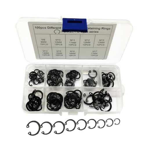 ULTECHNOVO Carbon Steel Assortment for Automotive Industrial Use Black Circlip Retaining to Spring Steel Resistant