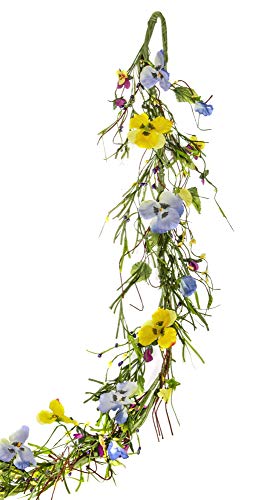 CWI-Mixed-Pansy-Garland-5ft-Artificial-Garland-for-Mantle-Arch-Table-and-Entryway CWI Mixed Pansy Garland 5ft Artificial Garland for Mantle Arch Table and Entryway