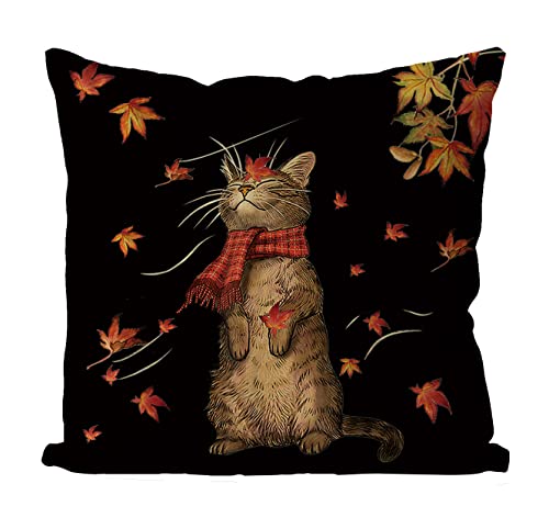 Copricuscino autunnale 40 x 40 cm con foglie