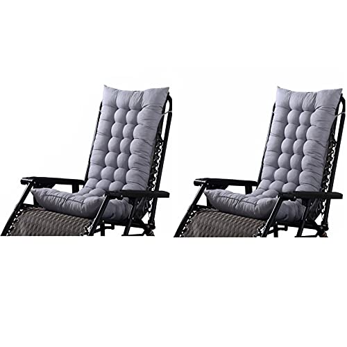 LLLD Conjunto De 2 Cojín para Sillón Colchoneta para Patio Cojines para Colchón para Sillón para Uso Interior Exterior(sin Incluir Sillas) (Color : Grey, Size : 125 * 48cm)