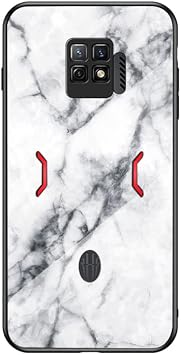 Phone Case Compatible with Nubia Red Magic 7 Pro NX709J 3 in 1 PC Glass Back Panel + TPU Silicone Protective Case White