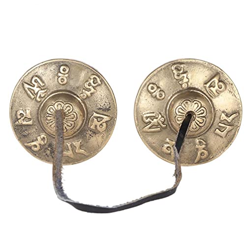 2.6in/6.5cm Handgemaakte Tibetaanse Meditatie Tingsha Bekkende Bell met Boeddhistische Lucky Symbolen - Image 5