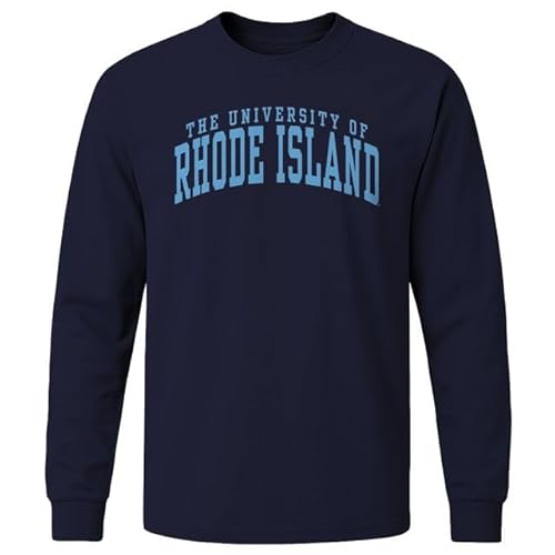 Barnesmith University of Rhode Island URI Rams Long Sleeve Adult Unisex T-Shirt, Classic, Navy, XX-Large