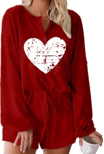 Image of Roshop Halloween Pajama Women's Pumpkin Matching Top & Shorts Loungewear Set