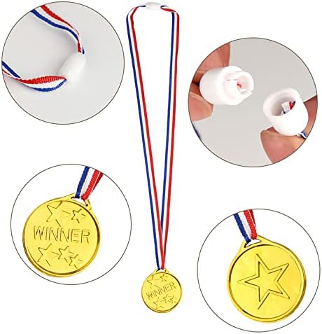 TUPARKA 30 Pieces Gold Winner Medals Plastic Medals Gold Medal for Party Favor Decorations and Sports Awards