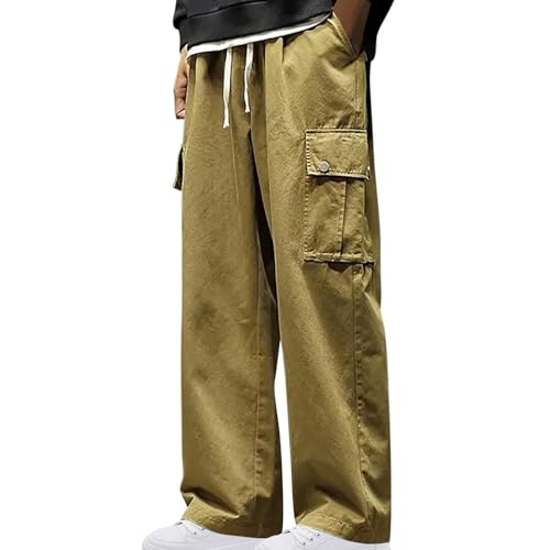 Mens Cargo Sweatpants Wide Leg Joggers Pants with Pockets for Athletic Workout Jogging Running Fashion Elastic Waist Trouser2