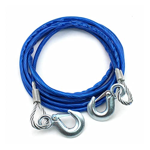 Fune for rimorchio, funi di traino for impieghi gravosi, cavo metallico da 4 m e 5 tonnellate, gancio sicurezza ad alta resistenza, fune emergenza for auto rimorchi