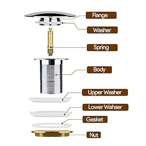 ALTON ALD115 Stainless Steel Pop Up Type Waste Coupling (Chrome Finish, 66 x 66 x 98 mm)