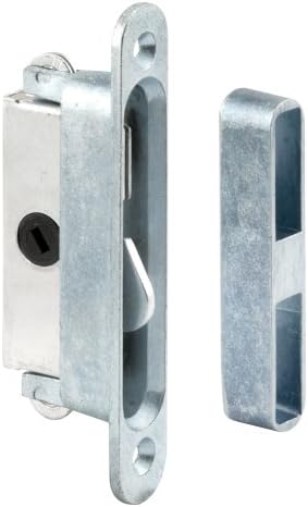 Prime-Line E 2079 Mortise Lock, 3-7/8 In. Mounting Holes On Center, Aluminum Housing, 45 Degree Keyway, Round Faceplate (Single Pack)