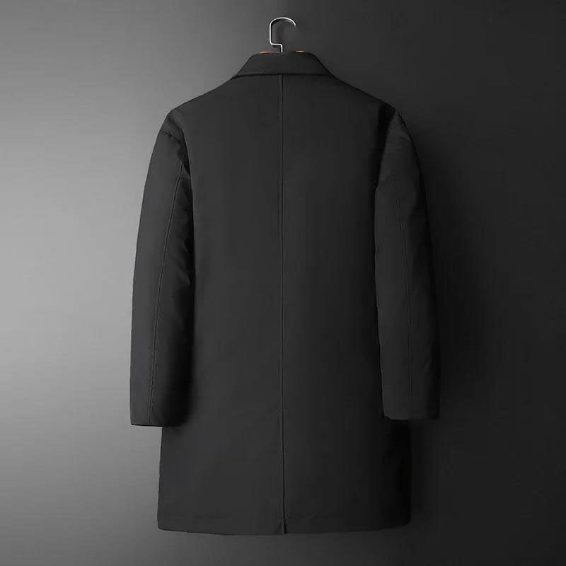 Men's Down Length Style Jackets Autumn Winter Solid Color Single Breasted Male Coats Man Overcoats