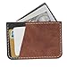 Handmade Genuine Leather Slim Front Pocket Wallet for Men & Women - Ultra Thin Minimalist Card Holder with Cash Slot (4.2×2.8×0.1 inches) - Brown & Black Contrast Design, Perfect Everyday Carry & Gift