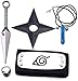 LINLUO 5 juegos de accesorios Ninja Series Anime Cosplay armas accesorios accesorios de diadema, collar anillo modelo arma, juguetes para hombres y niños