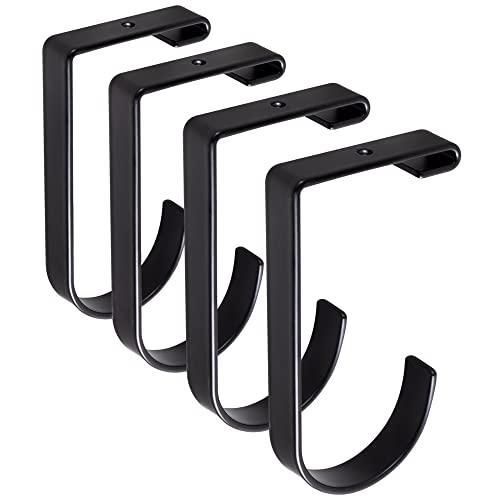 Saderoy 4-Pack Heavy Duty Add-On Flat Hook Accessory for Garage Ceiling and Wall Storage Alloy Steel, Black - Image 3