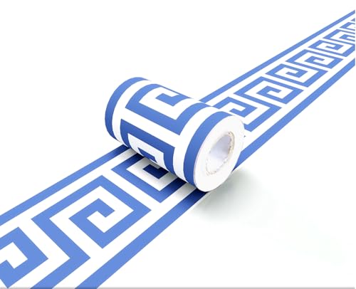 VisitRyl Cenefas Adhesivas para Cocina Baño Decorativas Azul b1002 10cm X 1000cm Fácil Aplicación Resistente Agua