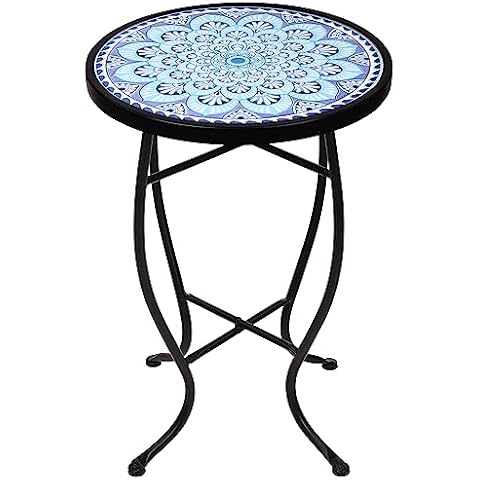 Elevon 14 Inch Round Ceramic Accent Table Cover