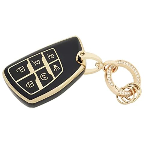 chyoekey Key Fob Cover for Chevy/GMC with Keychain Soft TPU Car Key Shell Case Protector Compatible with 2022 2021 Chevrolet Chevy Suburban Tahoe GMC Yukon GM-13541565 13537962 (Black) Cover