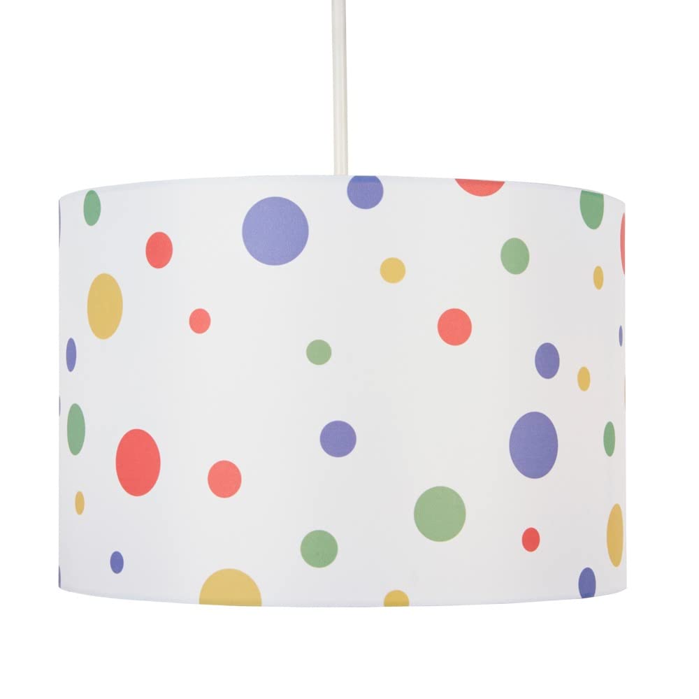 Litecraft Glow Light Shade 30 cm Easy Fit Children's Lampshade - (Multi Coloured, Polka Dots) — image 1