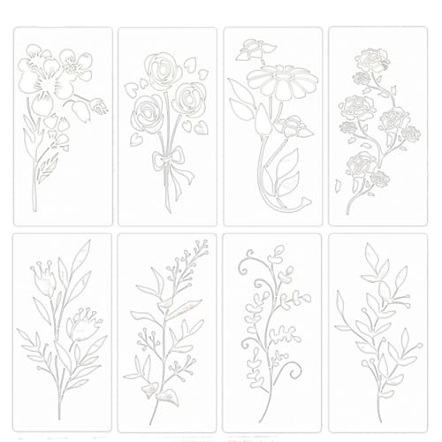Qualità del design costante: Realizzati con materiale PET resiliente, questi stencil per fiori su legno offrono durabilità e flessibilità. Garantiscono una performance impeccabile per lunghi periodi, ideale per decorazioni in legno dettagliate e progetti di artigianato floreale.
