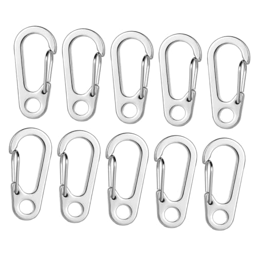 Alipis 10 Piezas Hebillas de Escalada de Duraderas Mosquetones Forma para Camping Senderismo Ciclismo y Viajes al Aire Clip Rápido para Llaveros y Mochilas