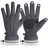 LBRJMS Winter Outdoor Waterproof Ski Gloves for Women Men, Cashmere Warm Lining Finger Touchscreen Texting Riding Gloves