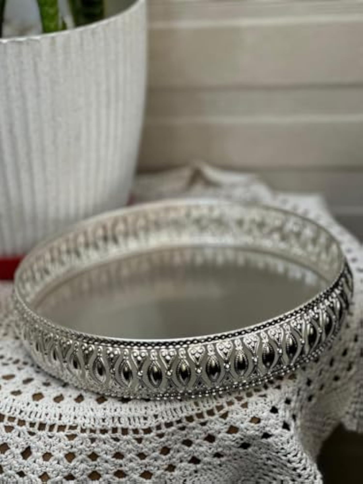 German Silver Serving Tray, 12 Inch