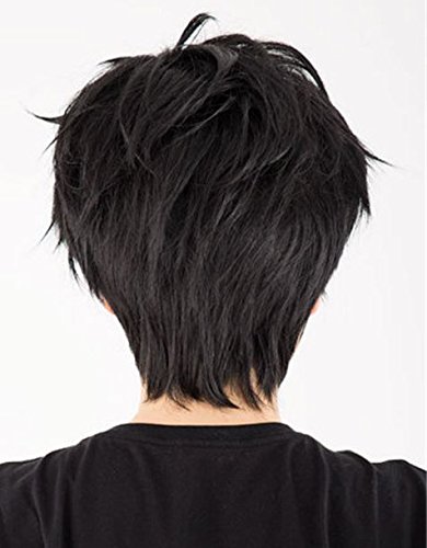 Tokyo-T Yuri On Ice Yuri Katsuki Cosplay Black Short Wig Eyeglass Set Halloween #TOP4
