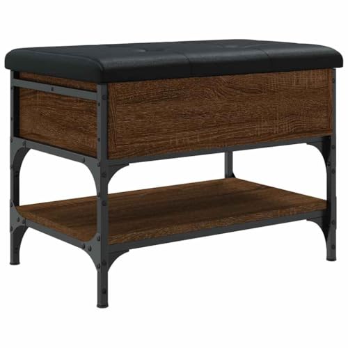 Genérico Banco Zapatero Madera de ingeniería marrón Roble 62x42x45 cm,Bancos,Bancos para recibidores y almacenamiento-835191