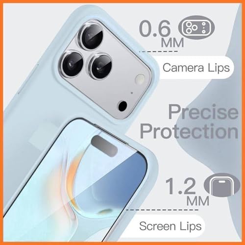 Image of Premium Liquid Silicone Case for iPhone 17 Pro - Slim Full Body Protective Back Cover with Soft Microfiber Lining, Anti-Slip Grip Scratch Resistant Phone Case (Sky Blue)