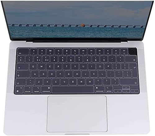 SDTEK Keyboard Protector Compatible with MacBook Pro 14/16 inch 2021 / Air M2 2022 (A2442, A2485, A2681), Clear Skin Silicone Cover Clear Film (Europe/UK)