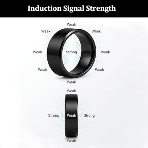 RFID black color Smart Finger rewrite Ring T5577 Chip id Wear for Men or Women - Additional View
