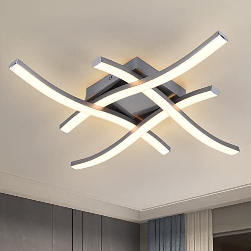 EDISLIVE Modern Dimmable LED Ceiling Light Curved 4-Light 18 in