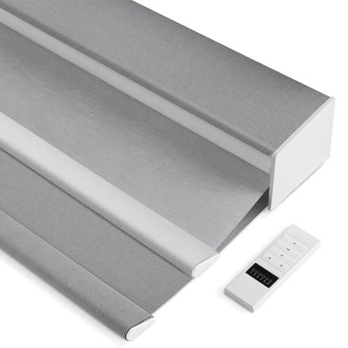 ZSHINE Day and Night Dual Layers Motorized Cordless Polyester Roller Shades Motor Homekit Rechargeable Motor Suitable for Home, Office, Hotel, Club, Restaurant, Cinema Windows (82133D)