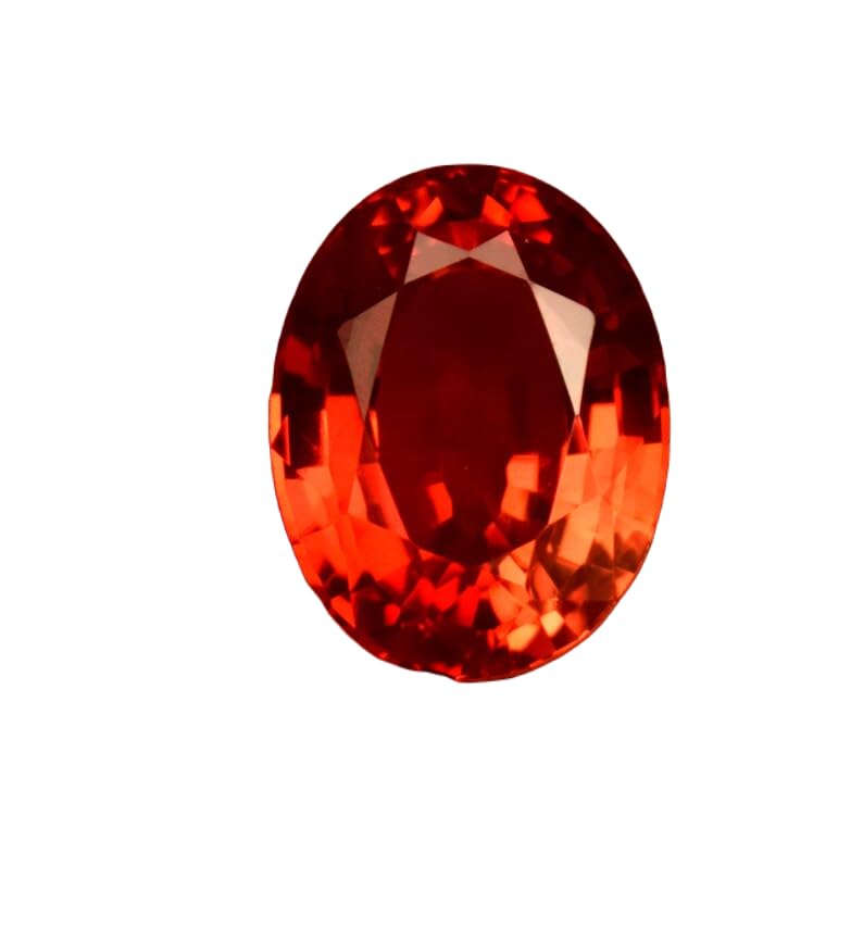 Saphir orange de prestige 11x6mm, pierre précieuse ovale pour haute joaillerie