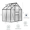 Takywep 6x4FT Greenhouse, Polycarbonate Walk-in Greenhouse with Aluminum Steel Frame, Outdoor Garden Shelter with Adjustable Roof Vent and Sliding Door, Backyard Winter Growing Structure, Black #1