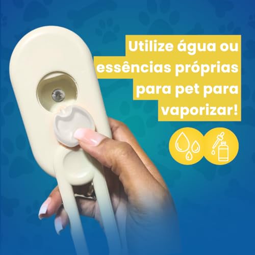 Escova Elétrica Recarregável 3 em 1 – Limpeza, Massagem e Hidratação com Vapor para Pets (Bege)