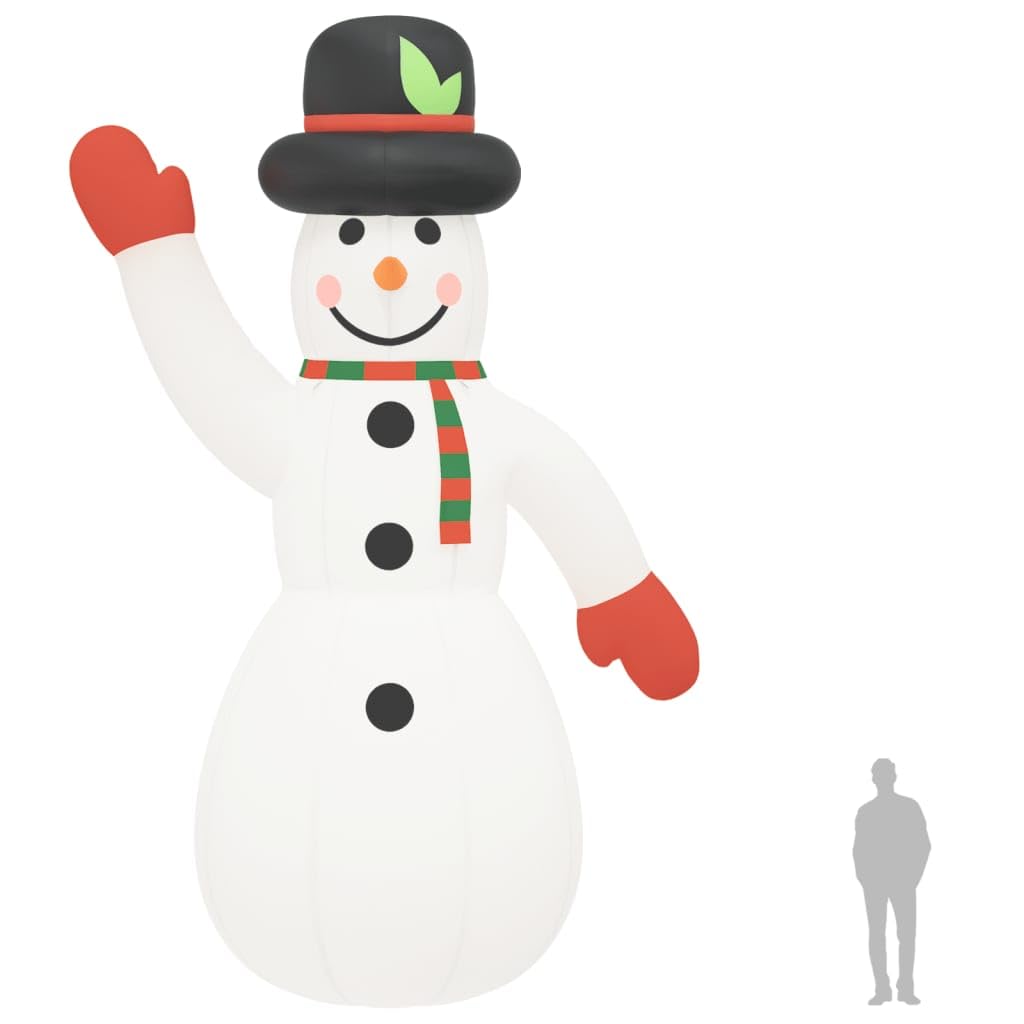 vidaXL Muñeco de Nieve Inflable de Navidad con LED 805 cm